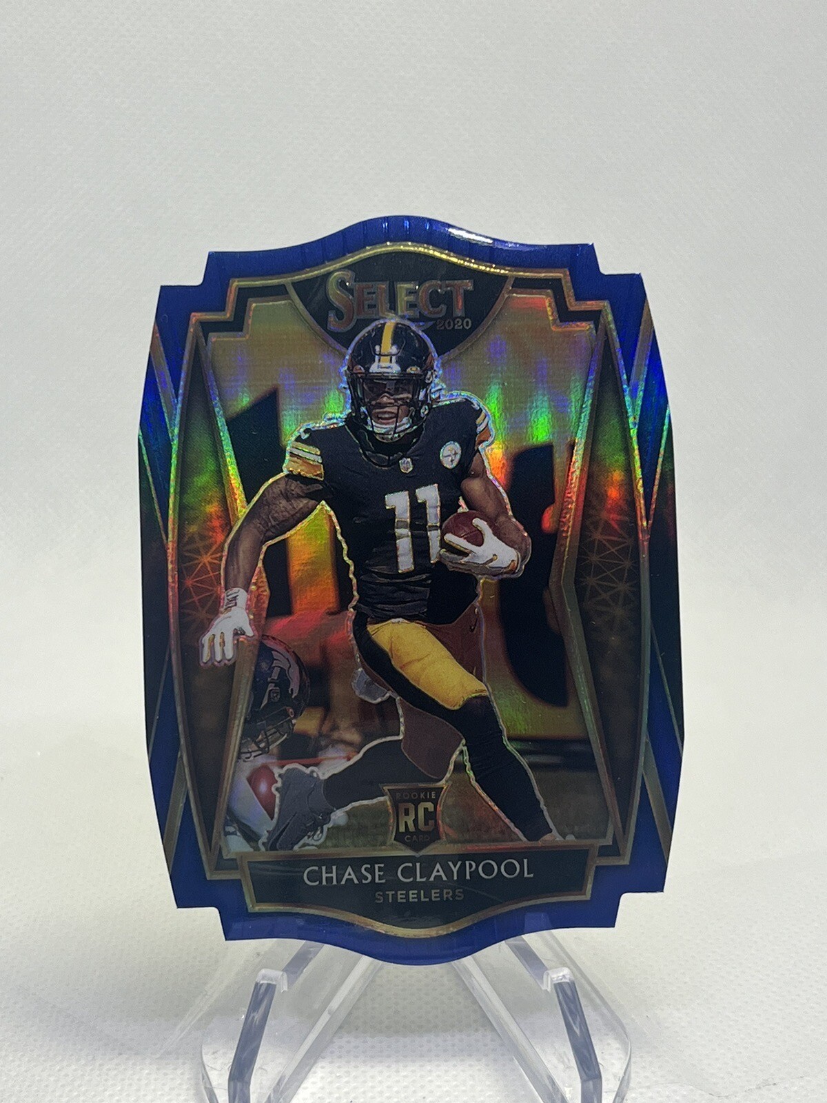 2020 Panini Select #170 Chase Claypool Steelers Blue Prizm Die Cut Excellent