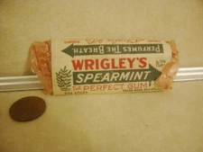 Early Vintage Gum Wrapper WRIGLEY'S Spearmint Saved 5 Sticks Sleeve Inner Paper!