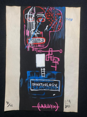 アート・デザイン・音楽 jean michel basquiat Jean-Michel Basquiat on old paper (Handmade)signed and