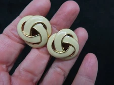Vintage Napier 1980's Cream Knot Design Clip Earrings