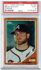 2011 Topps Heritage Chrome Brian McCann Chrome PSA 9