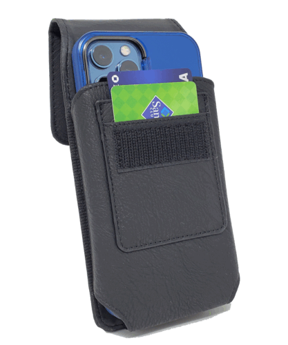 Cellphone Belt Holster Leather Carrying Case Vertical Wallet Pouch w/ Card Slots - Picture 4 of 8
