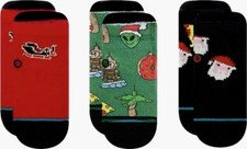 Stance Baby 3 Pk Multicolor Ankle Cotton Cushion Holiday Merry Sock Set 3-6 MO