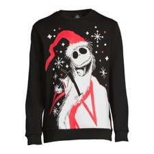 Mens The Nightmare Before Christmas Jack Skellington Holiday Black Sweatshirt