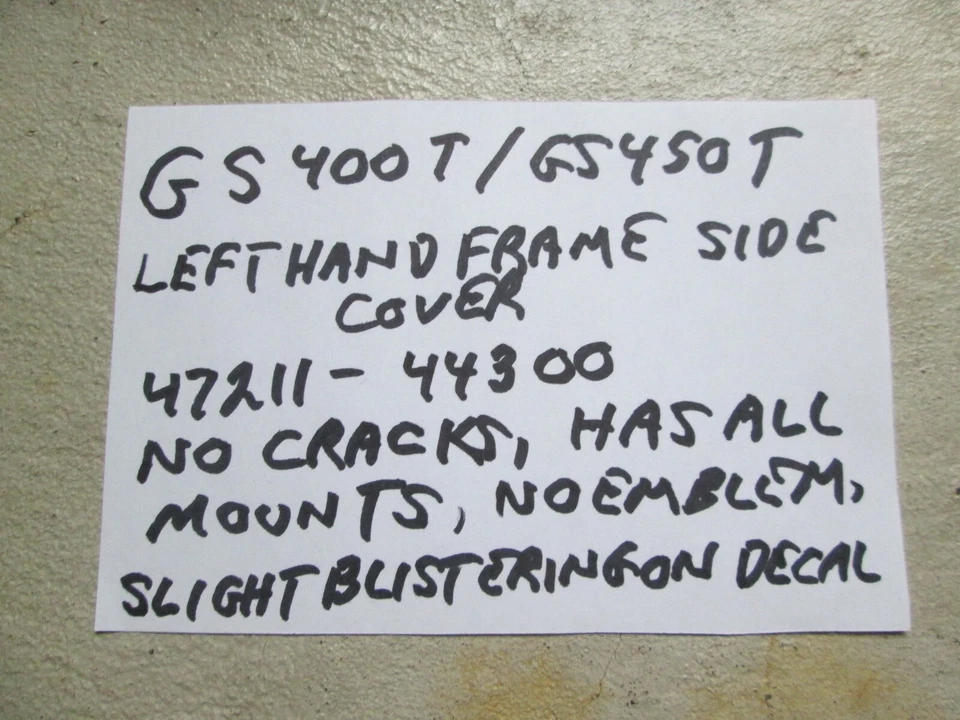 CUBIERTA LATERAL CUADRO IZQUIERDO SUZUKI GS400T / GS450T 47211-44300 Foto 4 de 4