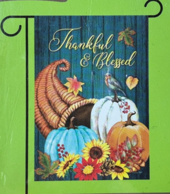 Rain Or Shine Flip-It Flag 12.5 X 18  Thankful & Blessed Garden Flag BRAND NEW!