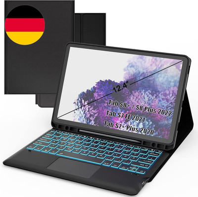 Tastatur Hülle Für Samsung Galaxy Tab S8 Plus/S7 FE/S7 plus 12,4 Zoll - 7 Farbig