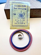NOS authentic Hamilton mainspring 18s motor barrel pocket watch 18 size No. 232