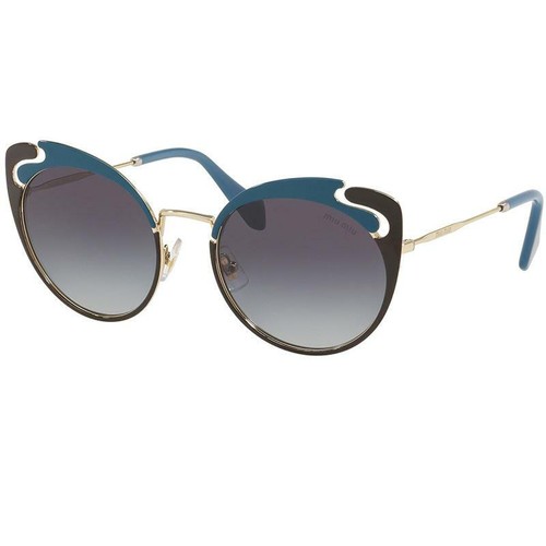 Miu Miu Pale Gold Blue Brown w/Grey Gradient Lens Women Sunglasses MU57TS C055D1 - Picture 1 of 5