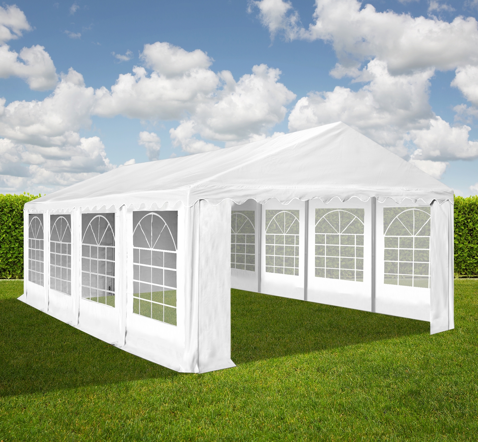 XXL 4x8 m PVC Bierzelt Zelt Pavillon Partyzelt Festzelt Verein Gartenzelt weiß