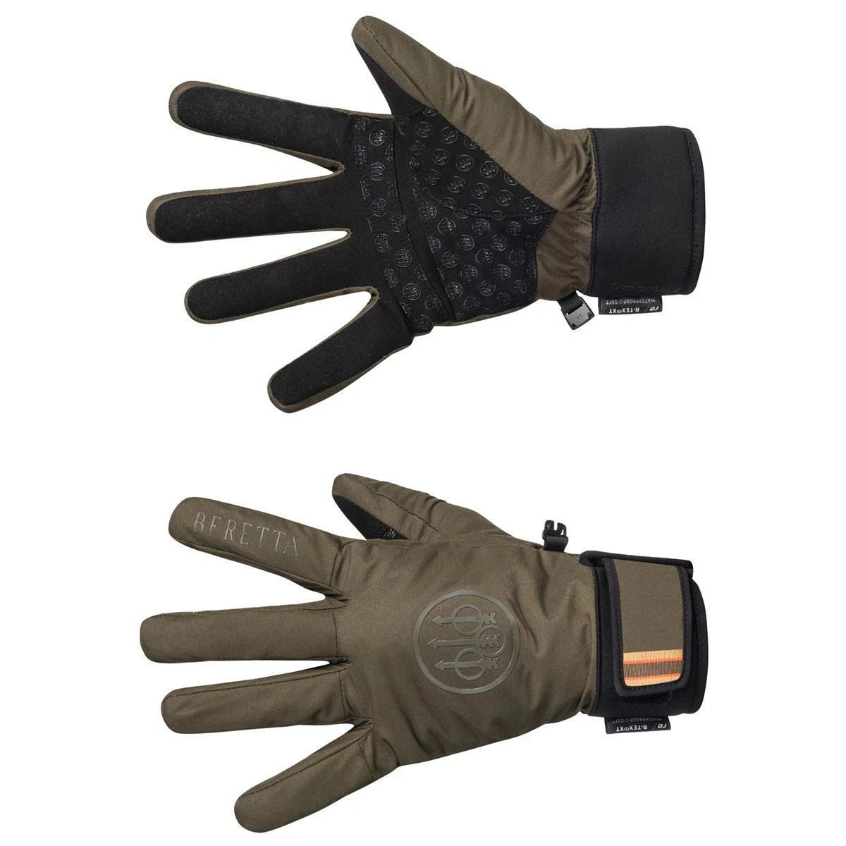 Beretta Mens Waterproof Gloves Dark Bark Green Moss Neoprene Small Med Large XL