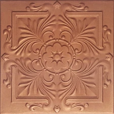Ceiling Tiles, Glue Up 20" x 20", Decorative, Styrofoam, ROYAL Metallic Copper