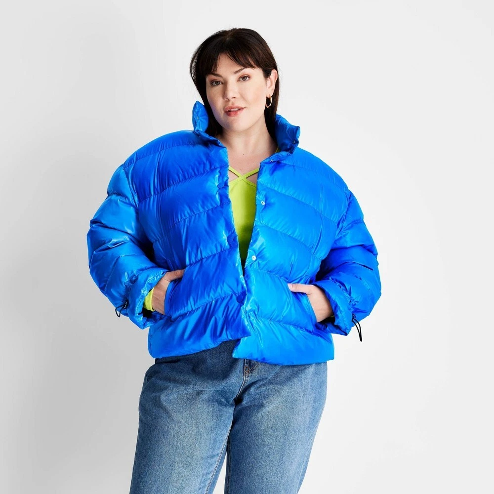 Plus size puffer coat with best sale belt