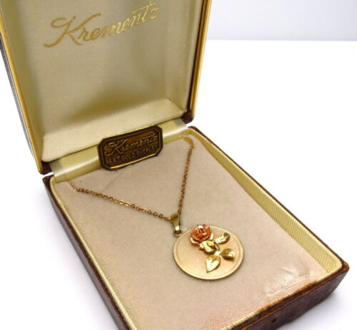 Vintage Krementz 14k Overlay Necklace Flower Unwo… - image 1