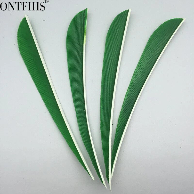 50PCS 5inch Dark Green Parabolic Vanes Fletches Feathers Fletching RW LW - Image 4 of 4