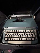 Smith Corona Typewriter Aqua Super Sterling With Case thumbnail