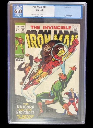Iron Man #15 PGX 6.0 Unicorn and Red Ghost Cream-Off-White Rare Foreign Edition