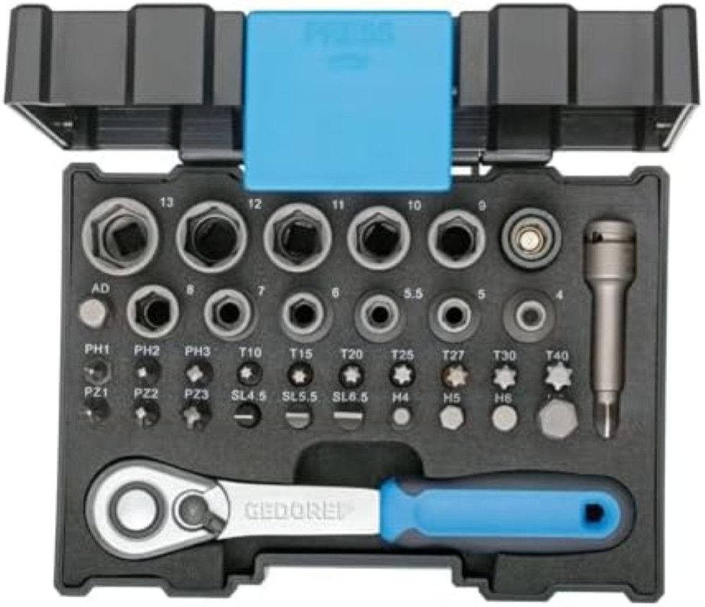 Kit Cricchetto 1/4" 35 Pezzi Professionale | Valigetta Utensili Acciaio