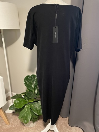 NWT! Misook Short Sleeve Sheath Knit Dress, Black Size XL MSRP $298 TIMELESS - Picture 3 of 6