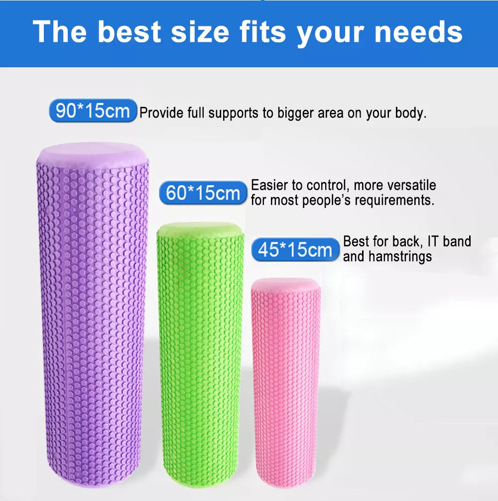 45/60/90cm Foam Roller Pilates Long Physio Yoga Fitness GYM