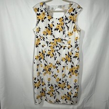 J. Peterman Dress 16 Cotton Sleeveless Midi Pleats Bright Floral Lightweight Vtg