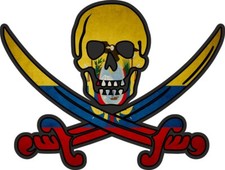 Pirate Sticker Jack Rackham Calico Flag Country EC Ecuador