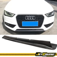 Fits 13-16 Audi A4 B8 Sedan OE Style Carbon Fiber Front Bumper Trims Center Lip