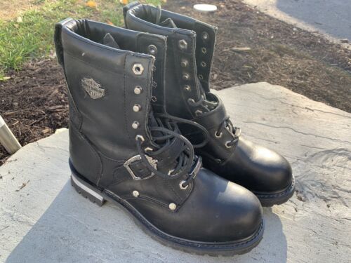 Harley-Davidson Men's Faded Glory Motorcycle Black Leather Boots D91003 - Picture 1 of 8