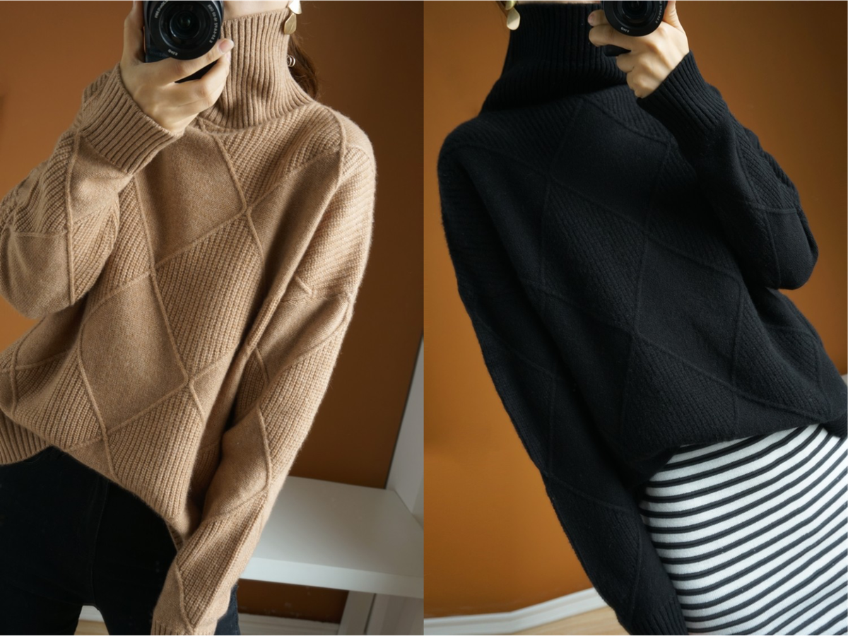 トップス marka TURTLE NECK wool cotton knit Oat Marl | Mens Lambswool Turtle Neck Sweater | WoolOvers US