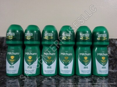 6 Mitchum Men UNSCENTED Roll-On Men's Antiperspirant & Deodorant 3.4 FL oz. NEW