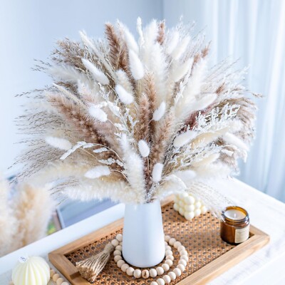 96PCS Dried Pampas Grass - Boho Home Decor & Wedding Floral Arrangements