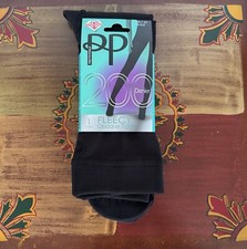 Pretty Polly 200 Denier Fleecy Opaque Black Tights Women's Sz Small British NWT