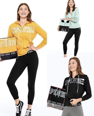 Set Victoria's Secret Rose Bling University 1/4 Zip Et Legging - Neuf Avec étiquette