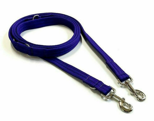 Police Style Dog Training Lead Double Ended Multi Functional 20mm Soft Webbing - Picture 16 of 41