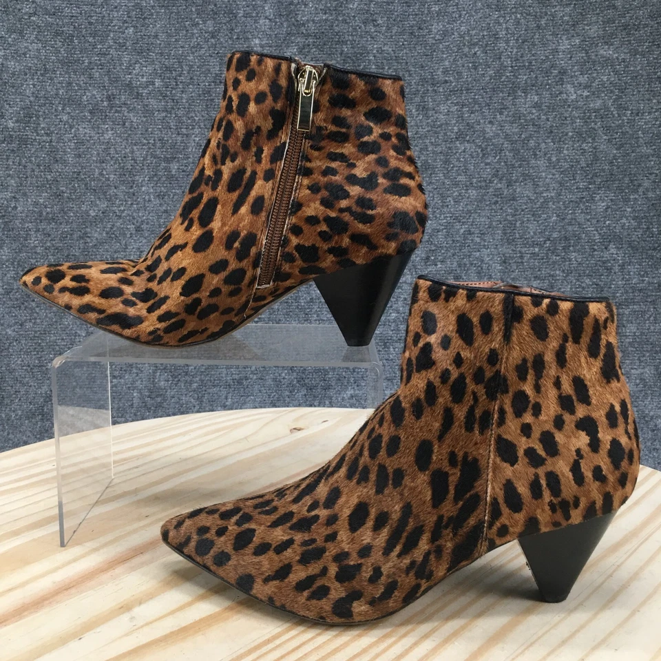 Botas Franco Sarto Mujer 6 M Encantadas 2 Pelo Becerro Leopardo Punta Marrón Tacones Foto 2 de 4