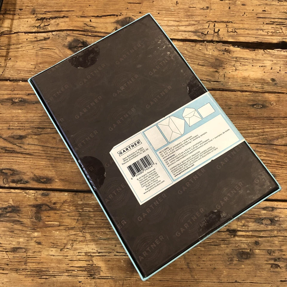 Blanco con rayas de vino Gartner hágalo usted mismo 50 invitaciones y env + 50 tarjetas de respuesta y envío Foto 4 de 4