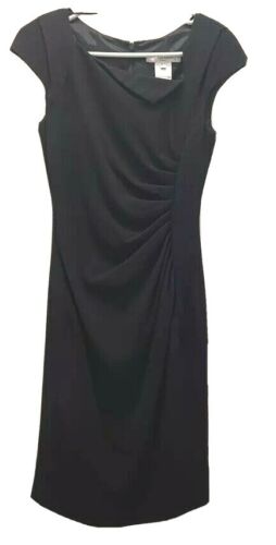 L.K. Bennett Womens Black Davina Sheath Dress Asymmetrical Size 4 Kate Middleton