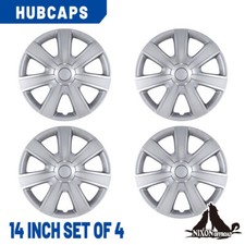 14 Inch 4 Pack Silver Wheel Covers Snap On Hub Caps Fit Hyundai Accent R14 Tire