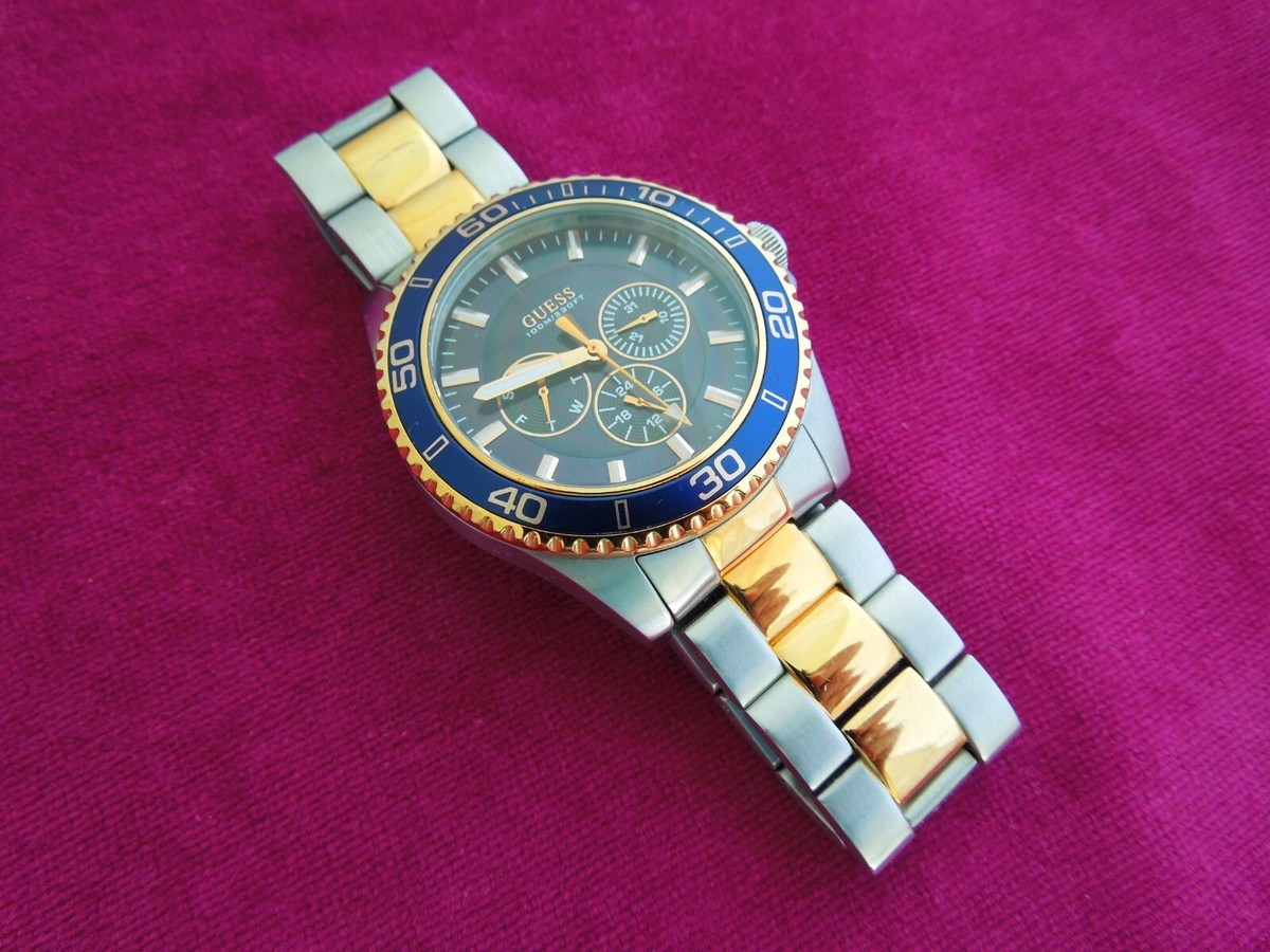 Guess Men's U0172G3 WaterPro Chronograph Blue Dial 45mm