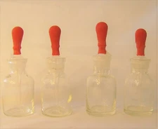 Pack of 4 glass dropper bottle w bubble drop reagent lab 30 ml 1 oz New