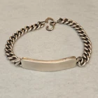Vintage Sterling Silver ID Bracelet 8” Curb Link 26.37g Manual Spring Ring Style