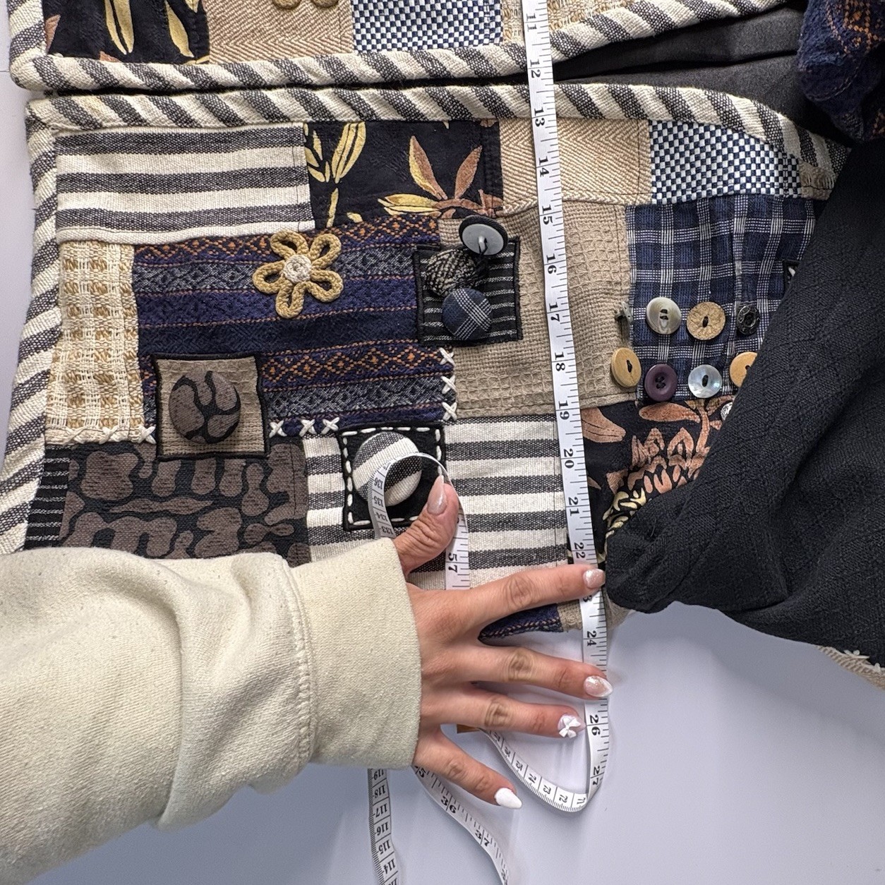 Patchwork Quilted Jacket Women’s Boho Folk Open F… - image 5