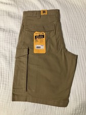 Carhartt mens rugged flex canvas cargo work shorts tan size 34