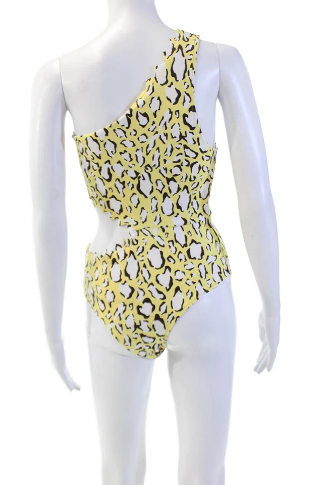 Traje de baño de una pieza con estampado animal asimétrico de un hombro ONIA para mujer talla S Foto 2 de 4