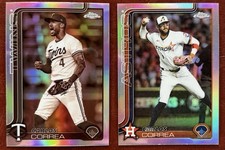 2025 Topps Chrome Sepia & Base Update Refractors Carlos Correa #204 Twins