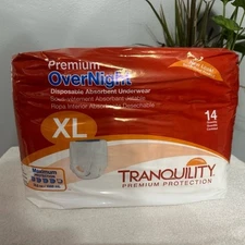 Tranquility Premium Overnight Disposable Underwear, XL 14 per pack