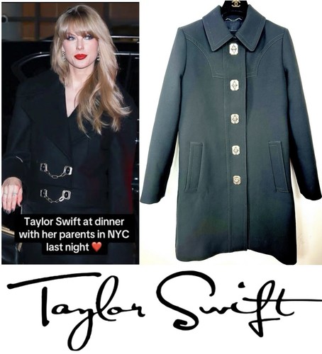 5K Mint Gucci 2015 Taylor Black GG Logo Long Toggle Coat 38 40 2 4 6 Jacket S M