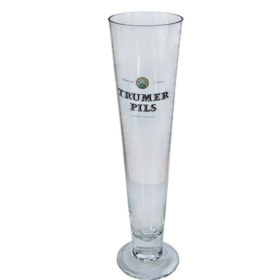 Trumer Pils Pilsner Glass 0.3L Tall Footed Beer Logo Collectible EU Stamped