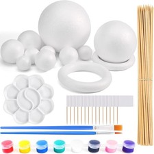 48PCS Solar System Model Foam Ball Kit Includes 10 Sizes Polystyrene Spheres ...