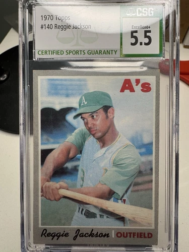 1970 Topps #140 Reggie Jackson Oakland A's HOF CGC 5.5 EX+